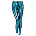 JNTworld Women Sexy Mermaid Fish Scale Hologram Soft Shine Leggings, L, Blue