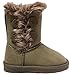 Girl's kids Lovely 4-Buttons Fur-Lined Snow Warm Winter Knee High Boots