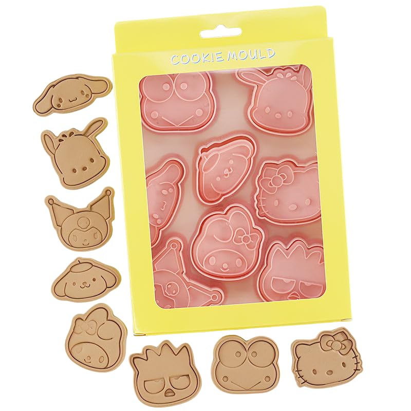 Photo 1 of Cute KITTY Cat Cookie Cutter Set, 8 Cartoon Pieces With Embossed Pattern, 3D Fun Cookie Cutter Set, DIY Baking Cake Fondant Pastry Baking Supplies