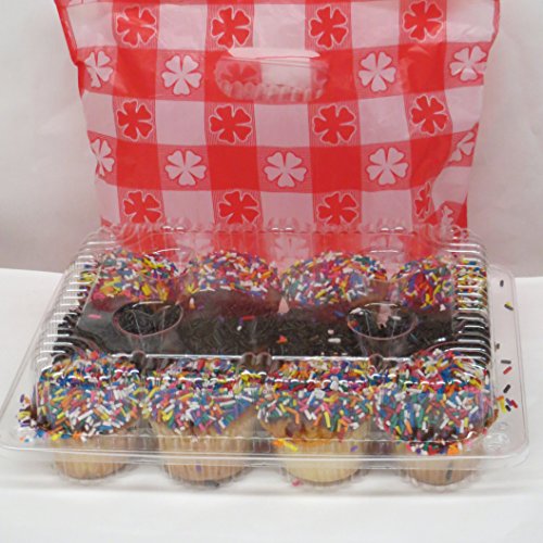 12 clear plastic mini cupcake boxes - holds 12 cupcakes each -