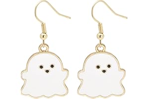 MALOYANVE Halloween Dangle Earrings for Women Men Stainless Steel Witch Hat Ghost Rabbit Cat Skeleton Earrings Spider Pumpkin Bat Earrings Halloween Theme Jewelry Gift