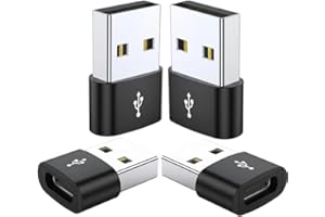 USB C Female to USB Male Adapter 4-Pack, Type C to USB A Charger Cable Converter,Compatible with iPhone 11 12 13 14 15 16 17 