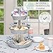 Ilyapa Galvanized Three Tiered Serving Stand - 3 Tier Metal Tray Platter for Cake, Dessert, Appetizers & More