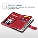 ULAK Compatible with iPhone 8 Plus/Phone 7 Plus Wallet Case with Card Holder, Premium PU Leather Flip Cover with Kickstand Magnetic Closure Shockproof Case for iPhone 7 Plus/8 Plus, Red