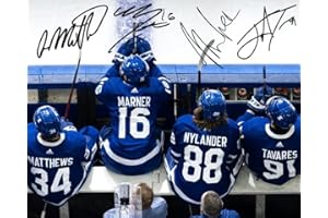 Ikonic Fotohaus Mitch Marner Auston Matthews William Nylander John Tavares Signed Photo Autograph Print Wall Art Home Decor