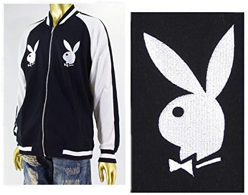 Amazon Co Jp プレイボーイ Playboy Usa 雑誌ブランド スウェット スカジャン メンズ スカジャン ブラック Xl 服 ファッション小物