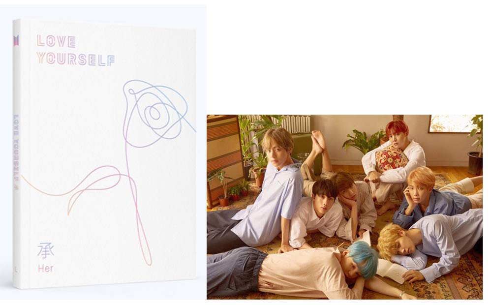BTS Love Yourself Her (L version) Album Bangtan Boys CD+Poster+Photobook+Photocard+Mini Book+Sticker Pack+Gift (Extra 6 Photocards and 1 Double-Sided Photocard Set)