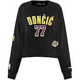 Pro Standard Womens NBA Los Angeles Lakers Luka Doncic #77 Classic Player Crewneck Sweatshirt Black M