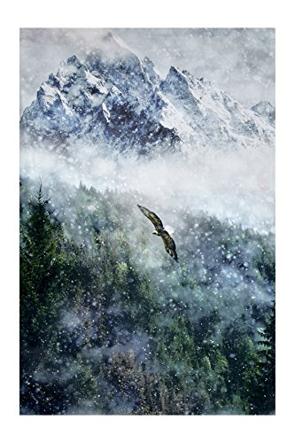 Call Of The Wild Digital 43in Panel Eagle Mountain Scene Aspen Fabric