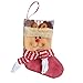 Forze Christmas 3D Decorative Socks Candy Gift Bag, Santa Snowman Reindeer Gift Card Silverware Holders 12 Pieces Mini Christmas Stockings Xmas Tree Decorations Set