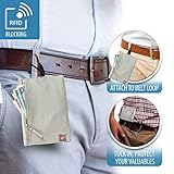 Lewis N. Clark RFID Blocking Money Belt Travel Pouch + Credit Card, ID, Passport Holder for Women & Men, Tan