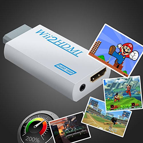 COLFULINE Wii to HDMI Converter Adapter, Wii2 to HDMI 1080P / 720P Output Video Converter & 3.5mm Jack Audio Output with 1M Cable Supports All Wii Display Modes Compatible with Full HD Device
