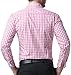 Casual Fashion Smart Dress Shirt for Men Solid Long Sleeve Plaid Slim (XL) KL-4, Pink