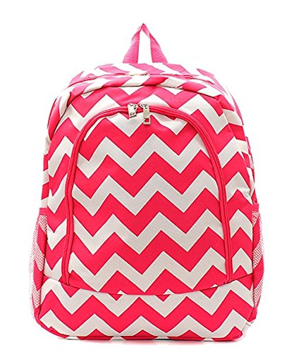 Children's School Backpack 2 (Chevron Hot Pink White)