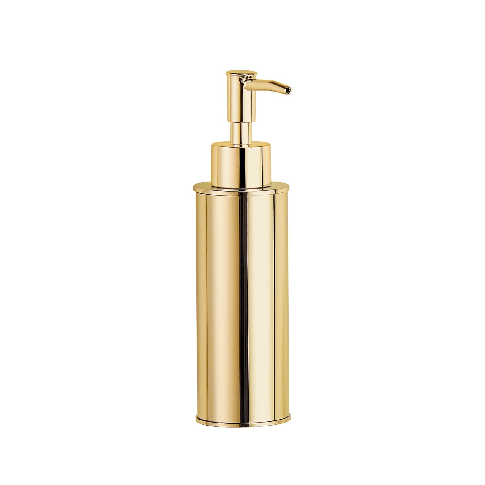 BGL Gold Soap Dispenser 304 Stainless Steel Pump Bottle, 6oz/180ml Refillable Lotion Dispenser for Bathroom Vanity, Kitchen Countertop, PVD Finish, Modern Reusable Hand Soap Pump