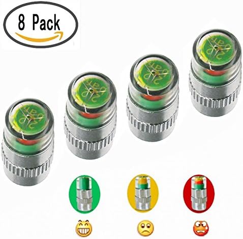 Lyxuan 8PCS Car Styling 2.4bar 36PSI Car Tyre Pressure Caps - Motorcycle Car Sensor Indicator Alert Tire Pressure Monitoring Tools