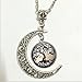 tree Pendant, Tree of Life Necklace, Tree of Life Moon Jewelry,moon Necklace Glass Art Picture
