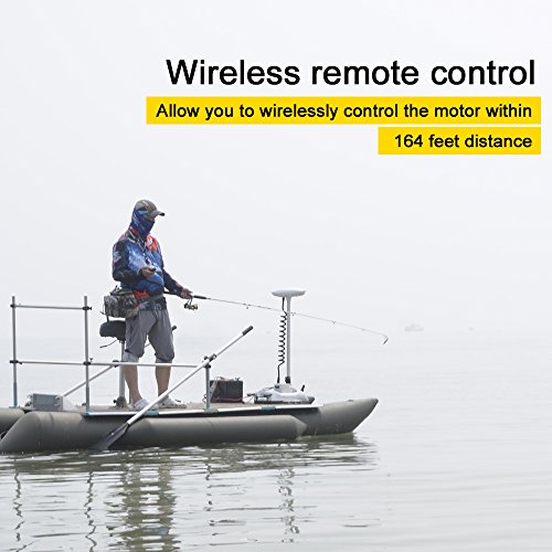 AQUOS Haswing White 12V 55LBS 54inch Bow Mount Trolling Motor with Wireless Remote Control