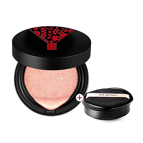 Air Cushion Foundation Liquid Sponge – MEIKING Compact Cover Buff Moist BB Cream Long Lasting , 0.5OZ+Refill 0.5OZ (#01)