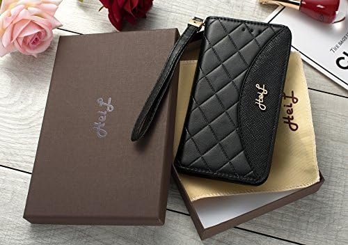 HeiL iPhoneX/XS Classic (US Deliver Guarantee Fulfilled by Amazon) New Elegant Luxury PU Leather Wallet Style Flip Cover Case for Apple iPhone X iPhone Xs (Black Classic)