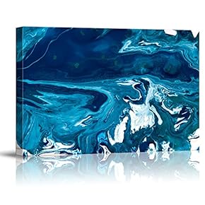 Canvas Wall Art - Blue Wave Currents with White Caps - Giclee Print Gallery Wrap Modern Home Art Ready to Hang - 12x18 inches
