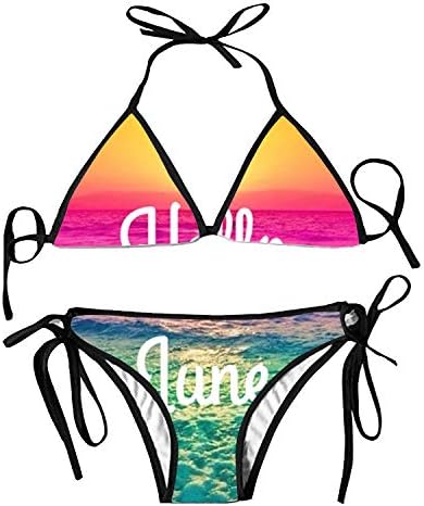 Hodmadod Women's Beach Wear Bikini Sets Pink Beautiful Peony Swimsuits