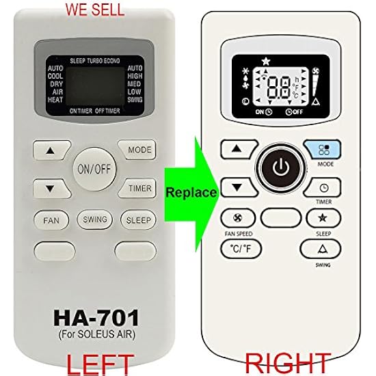 HA701 Replacement for SOLEUS AIR Conditioner Remote Control works for