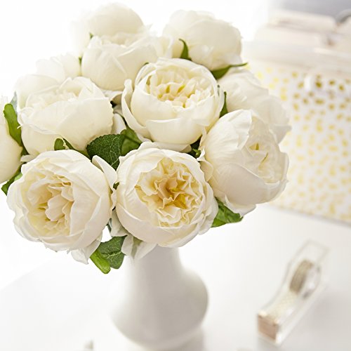 image for Butterfly Craze Artificial Peony Silk Flower Bouquet for Wedding Flora