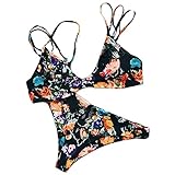 Cupshe Fashion Women Floral Printing Strappy Bikini Set