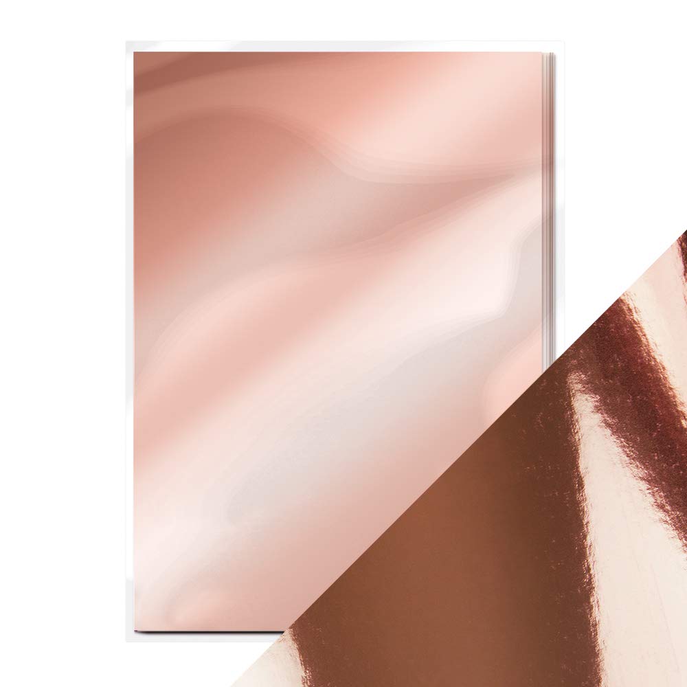 Craft Perfect High Gloss Mirror Card A4Rose Platinum, Cardstock, 30 x