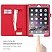 FYY Leather Case with Apple Pencil Holder for iPad Air 1/2, iPad 9.7 2017/2018 - Folio Stand Protective Case Smart Cover with Hand Strap Card Slots for Apple iPad Air 1/2 /iPad 9.7 2017/2018 Red