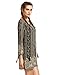 OEUVRE Womens Short Sleeve Floral Printed Ethnic Style Loose Casual Tunic Dress