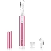 Funstant Upgraded Eyebrow Trimmer, Precision Electric Eyebrow Razor for Women Battery-Operated Facial Hair Remover with Comb No Pulling Sensation Painless for Face Chin Neck, Upper-Lip, Peach-Fuzz