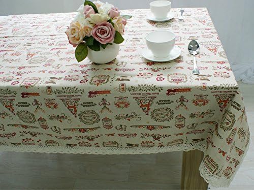 KINGDESON Cotton Linen Rectangle Chrismas Holiday Tablecloth Polyester Multi Sized