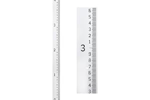 HOLDLY Depth Gauge, Water Level Gauge (Hundredths, Tenths, Teet), Heavy-Duty Ruler-Style Water Level Indicator, All-Weather Water Level Tool, Rust-Resistant, with Pre-Drilled Holes (0-4 Feet)