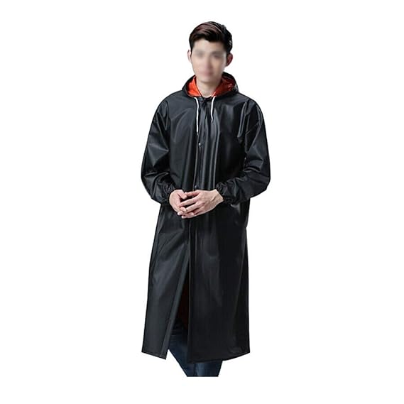 Doppelter Regenmantel Verdickung recycelbarer Regenmantel Erwachsene Outdoor Regenbekleidung mit Hut und Langarm Poncho schwa