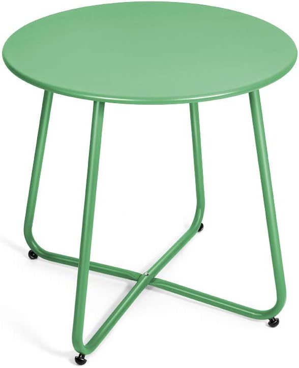 Pationate Patio Metal Side Table, Small Outdoor Bistro Round End Table (Cactus): Kitchen & Dining