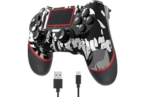 SZYUYU Wireless Controller for Ps4 Romote Compatible with Ps4/Slim/Pro/Windows PC, Controller for Ps4 with 3.5mm Audio Jack, Touch Pad,Six Axis Motion Control, Charging Cable (Black Skull)