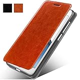 Galaxy J7 V Case, Galaxy J7 2017 Case, Galaxy J7 Sky Pro Case, Galaxy J7 Perx Case, MicroP Slim Folio / Flip Pu Leather With TPU Bumper Back Case For Samsung Galaxy J7 V / J7 2017 (Brown Leather Case)