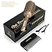Round Hair Brush and Detangling Comb - Ionic Tech Boar Bristles Round Brush for Blow Drying Wide Tooth Comb for Wet or Dry Hair with Hair Clips Included
