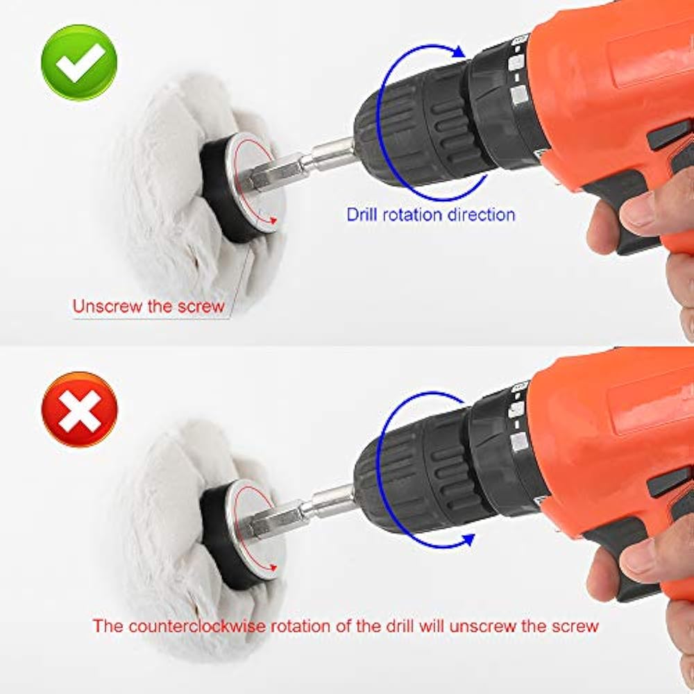 WTSCLS Polishing Wheel For Drill 4 Pack, Buffing Pads Polisher Kit With