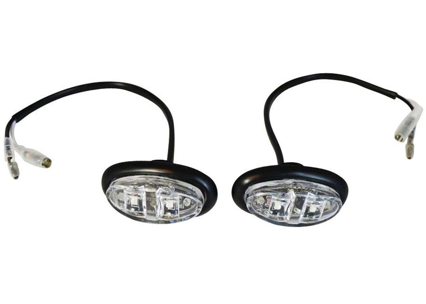 Alchemy Parts Universal LED Motorbike Indicators - Stylish Clear Lens Oval Signals for Motorcycles, Trikes, ATVs, and More