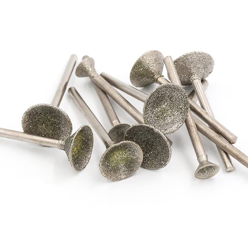 10 Pack Diamond Grinding Drill Bits Set, Diamond Coated Grinder Burr Drill Bits for Ceramic, Glass and Metal, 3 x 10mm (60 Grit)