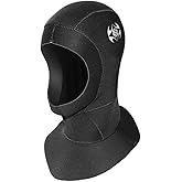 Neoprene Wetsuit Hood Scuba Diving Hood 3MM 5MM for Men Women Youth, Bib Dive Cap Surfing Thermal Hood for Kayaking Snorkeling Swimming Sailing Canoeing Water Sports