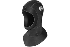 SKYONE Neoprene Wetsuit Hood Scuba Diving Hood 3MM 5MM for Men Women Youth, Bib Dive Cap Surfing Thermal Hood for Kayaking Snorkeling Swimming Sailing Canoeing Water Sports
