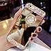 iPhone 6S Case,iPhone 6 Case, PHEZEN Luxury Crystal Rhinestone Soft TPU Rubber Bumper Case Bling Diamond Glitter Makeup Mirror Back Case with Ring Stand Holder for iPhone 6/6S (4.7 inch), (Gold)