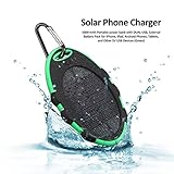 Solar Phone Charger, CarePedia 5000 mAh Portable power bank with DUAL USB, External Battery Pack for iPhone, iPad, Android Phones, Tablets, and Other 5V USB Devices (Green)