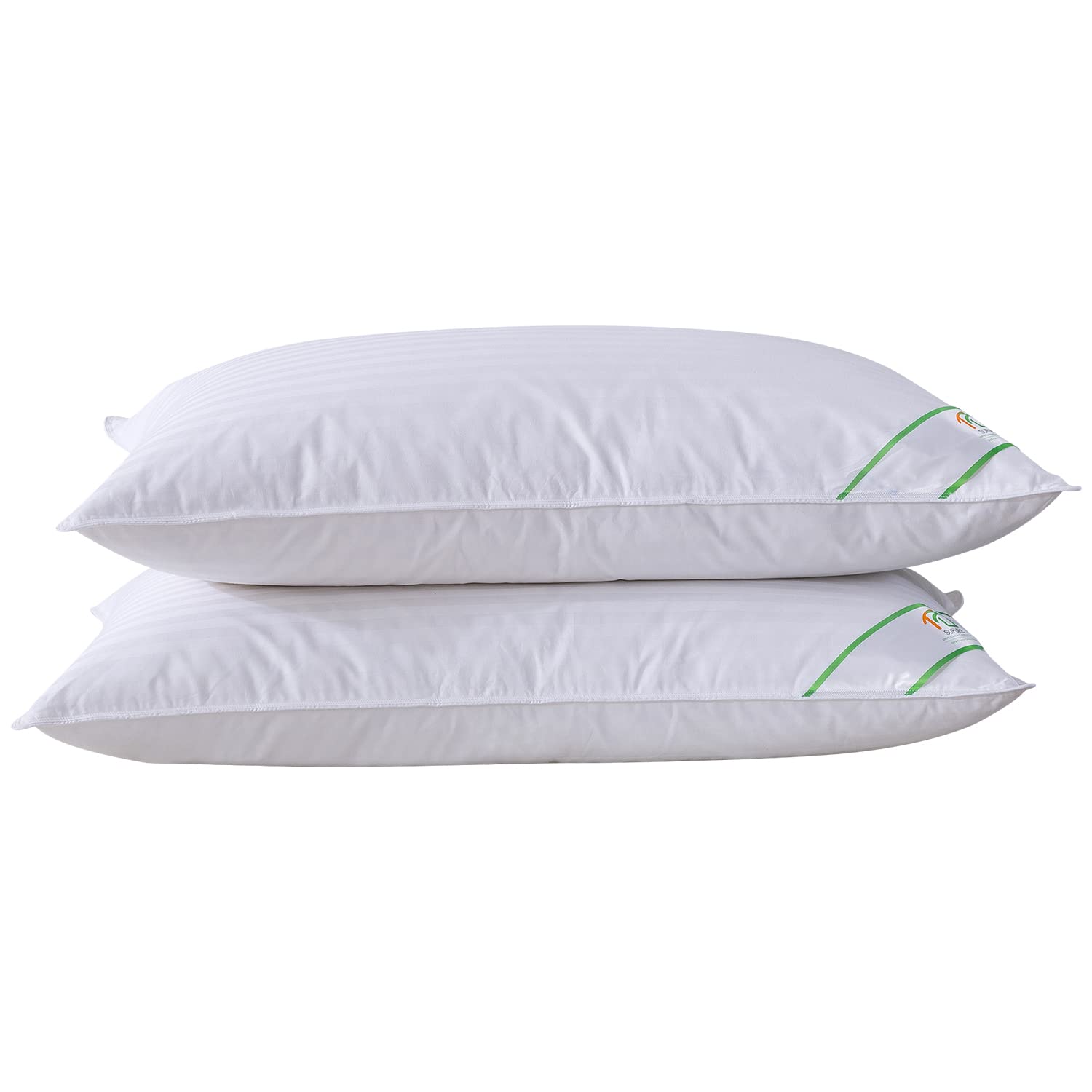 SUFUEE Luxury Goose Feather and Down Pillow Pair with 100% Cotton Cover (Standard(50% Down))