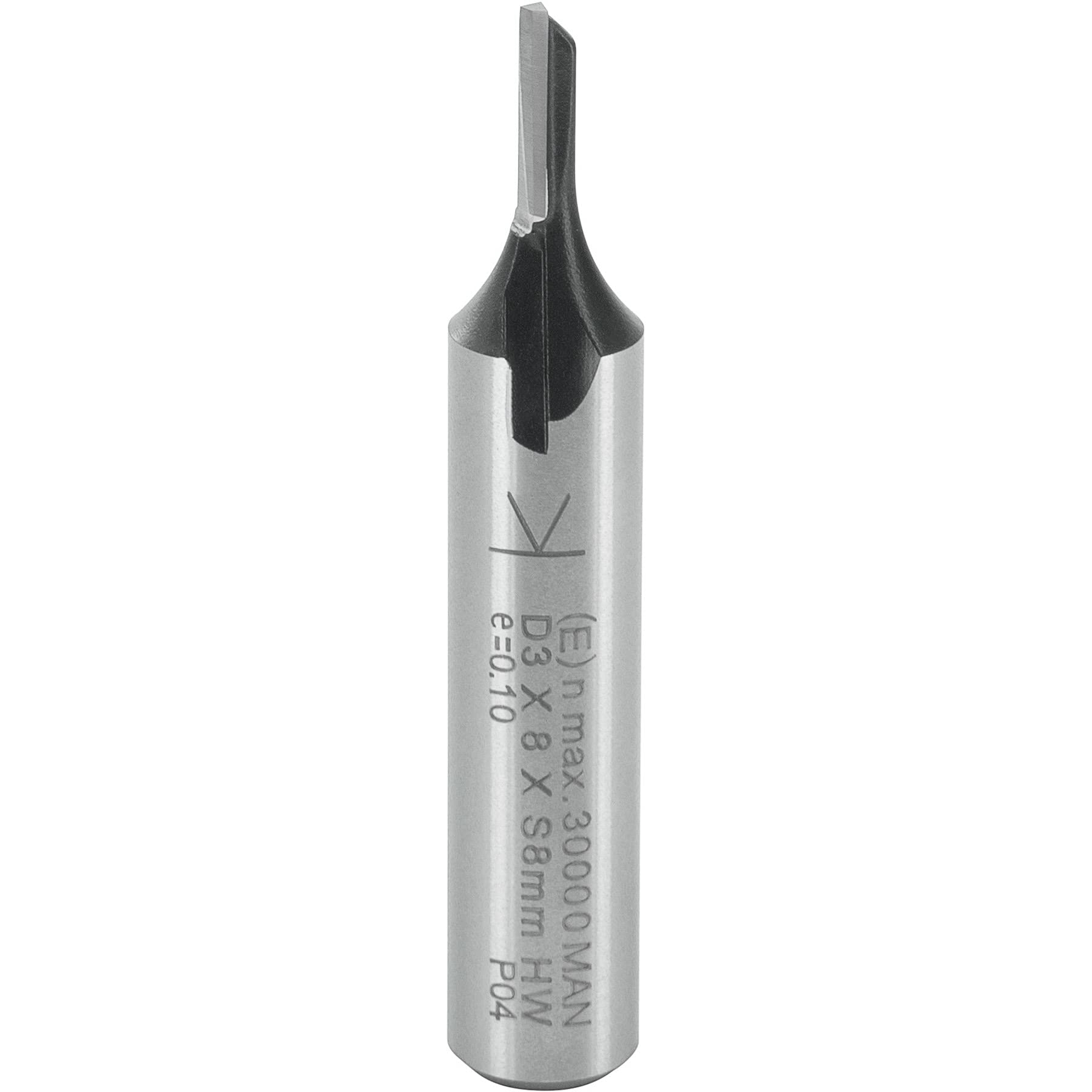 ENT 10040 Straight Cutter Carbide Tungsten TC, Shank (S) 8 mm, Diameter (D) 3 mm, NL 8 mm, Z1, SL 32 mm, GL 46 mm