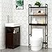 SONGMICS Over The Toilet Storage, 3-Tier Over Toilet Bathroom Organizer with Adjustable Shelf, 10.2 x 24.8 x 66.9 Inches, Space-Saving, Brown UBTS01BR